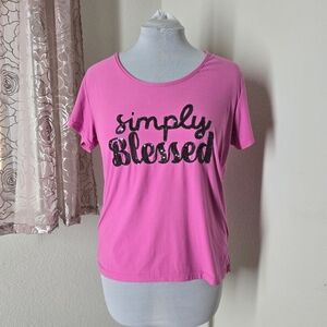 Pink Tshirt Simply Blessed Shirt 2X Size